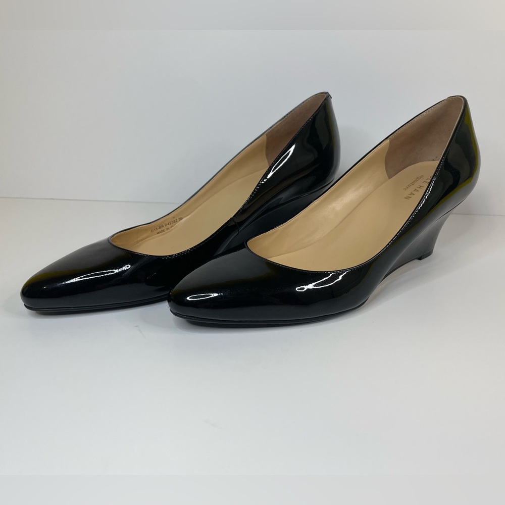 Size 7 Cole Haan GRAND OS Black Patent Leather Wedges